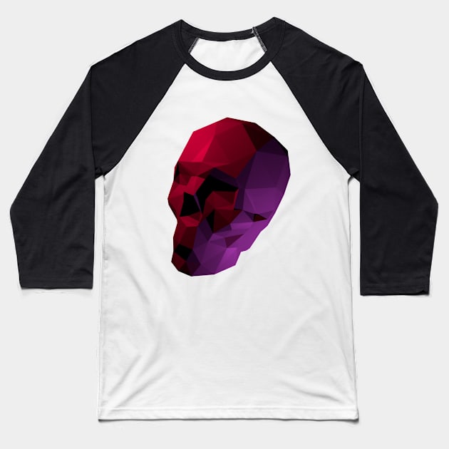 LOW POLY SKULL Baseball T-Shirt by Strider